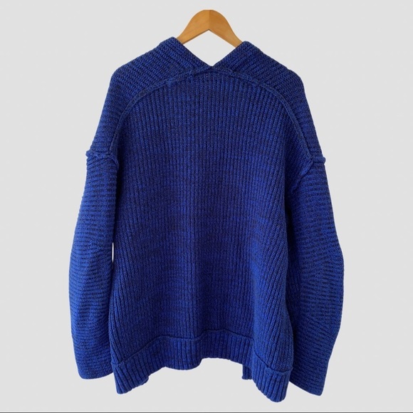 Free People Dark Blue Oversized Open Front Cardigan L ($108) - Picture 2 of 5
